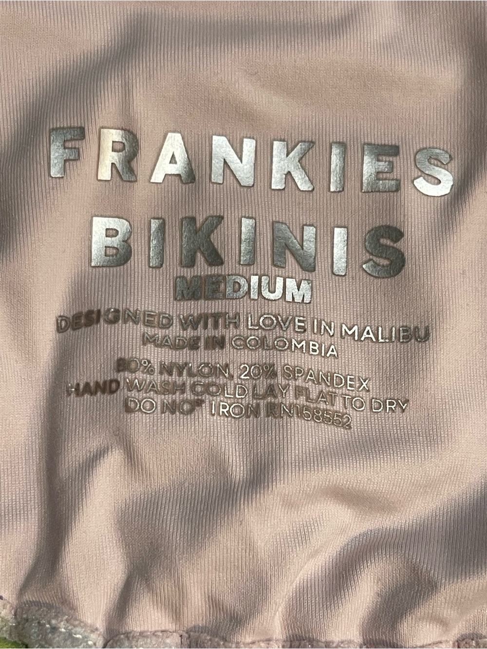 Frankies Bikinis 2 pc Set Palmz Print Halter Top And String Cheeky Bottom SZ M - Picture 5 of 5